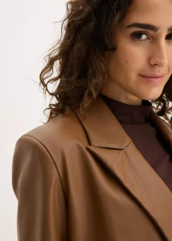 Online Oversize-Blazer aus Lederimitat Damen Bekleidung·Basics|Nachhaltigere Materialien