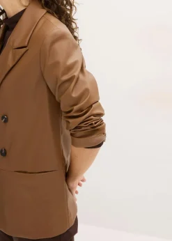 Online Oversize-Blazer aus Lederimitat Damen Bekleidung·Basics|Nachhaltigere Materialien