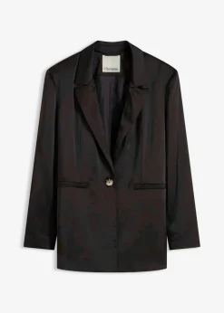 Outlet Oversize-Blazer aus Satin Damen Nachhaltigere Materialien|Blazer