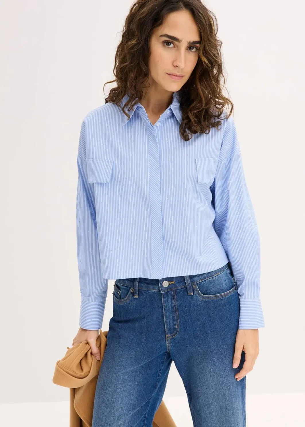 Clearance Oversize-Bluse aus Baumwoll-Mix Damen Bekleidung·Jacken & Mäntel|Blusen & Tuniken