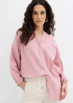 Discount Oversize-Bluse aus Musselin Damen Nachhaltigere Materialien|Blusen & Tuniken