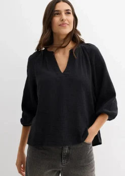 Damen bonprix Blusen & Tuniken|Bekleidung·Jacken & Mäntel|Oversize-Bluse aus Musselin