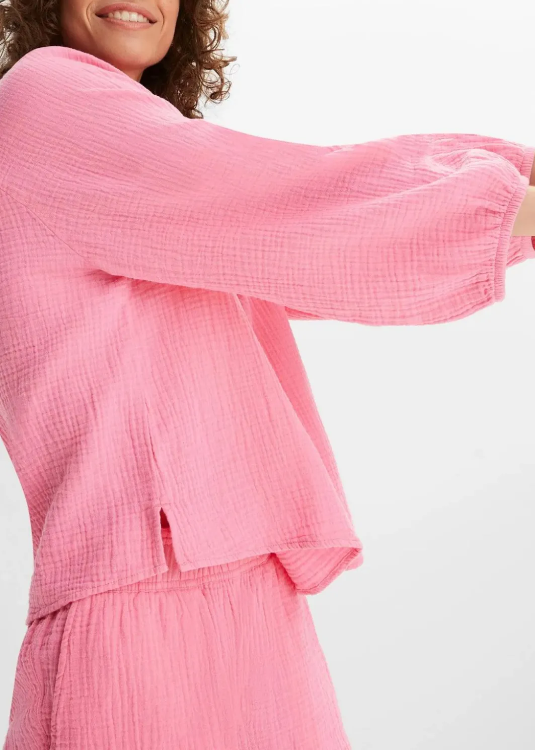 Damen bonprix Blusen & Tuniken|Bekleidung·Jacken & Mäntel|Oversize-Bluse aus Musselin