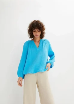 Hot Oversize-Bluse aus Musselin Damen Blusen & Tuniken|Bekleidung·Jacken & Mäntel