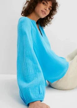 Hot Oversize-Bluse aus Musselin Damen Blusen & Tuniken|Bekleidung·Jacken & Mäntel