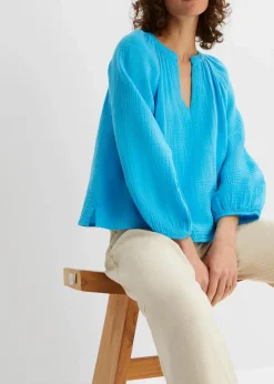 Hot Oversize-Bluse aus Musselin Damen Blusen & Tuniken|Bekleidung·Jacken & Mäntel