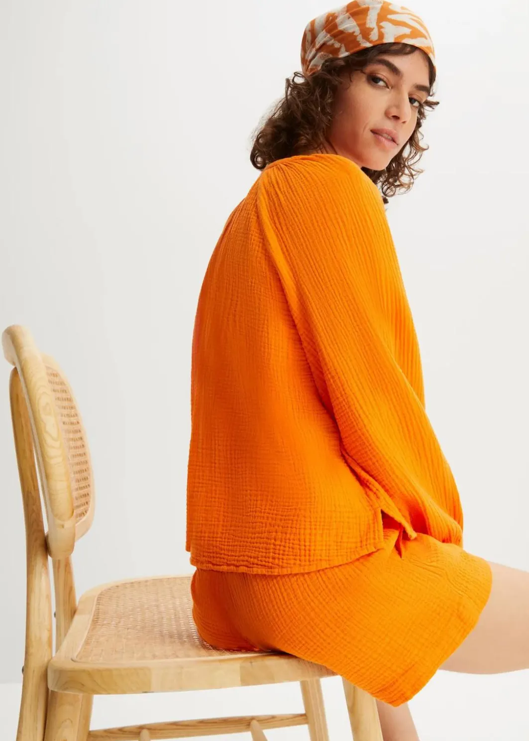 Damen bonprix Blusen & Tuniken|Bekleidung·Jacken & Mäntel|Oversize-Bluse aus Musselin
