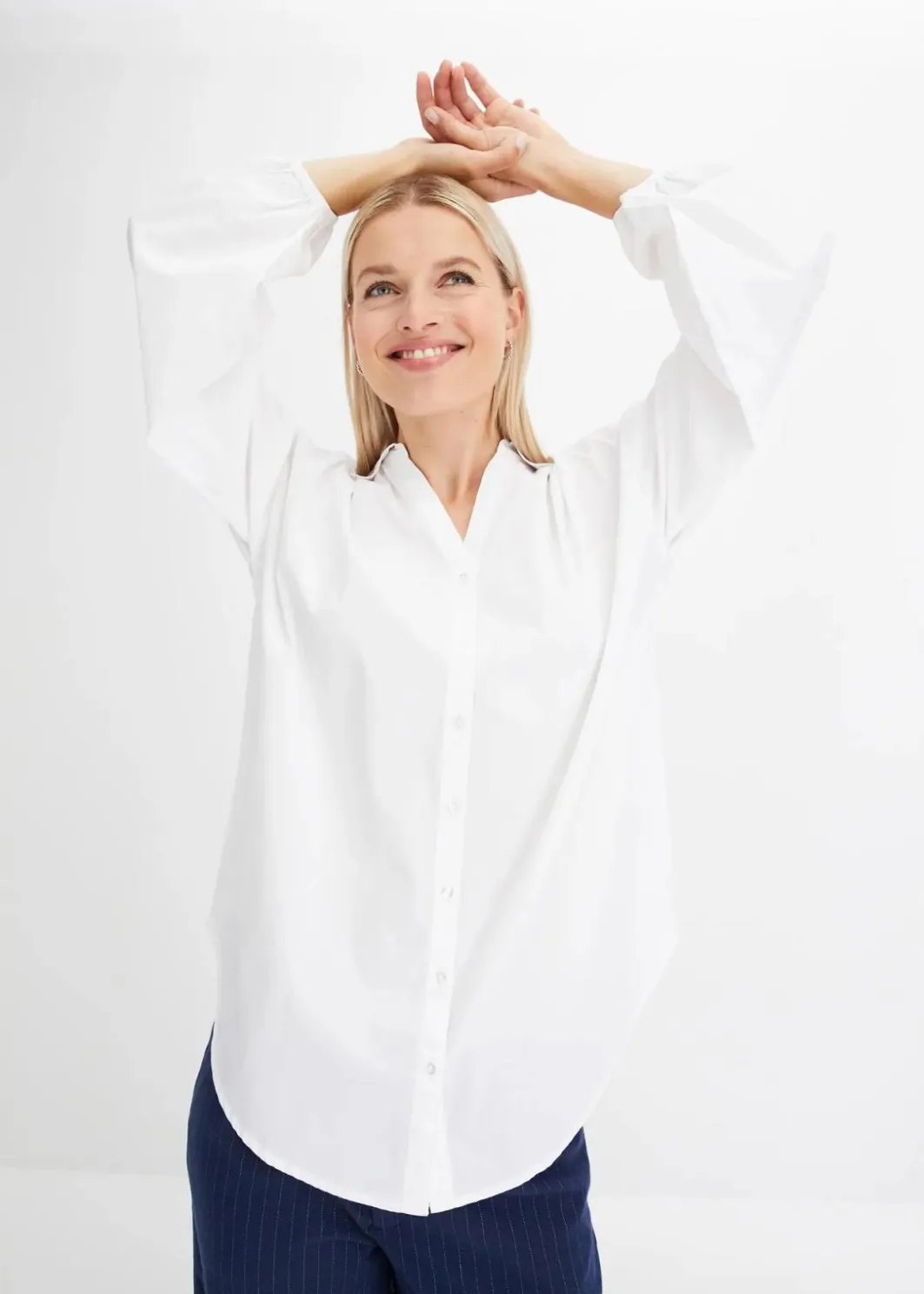 Damen bonprix Bekleidung·Jacken & Mäntel|Blusen & Tuniken|Oversize-Bluse aus reiner Baumwolle
