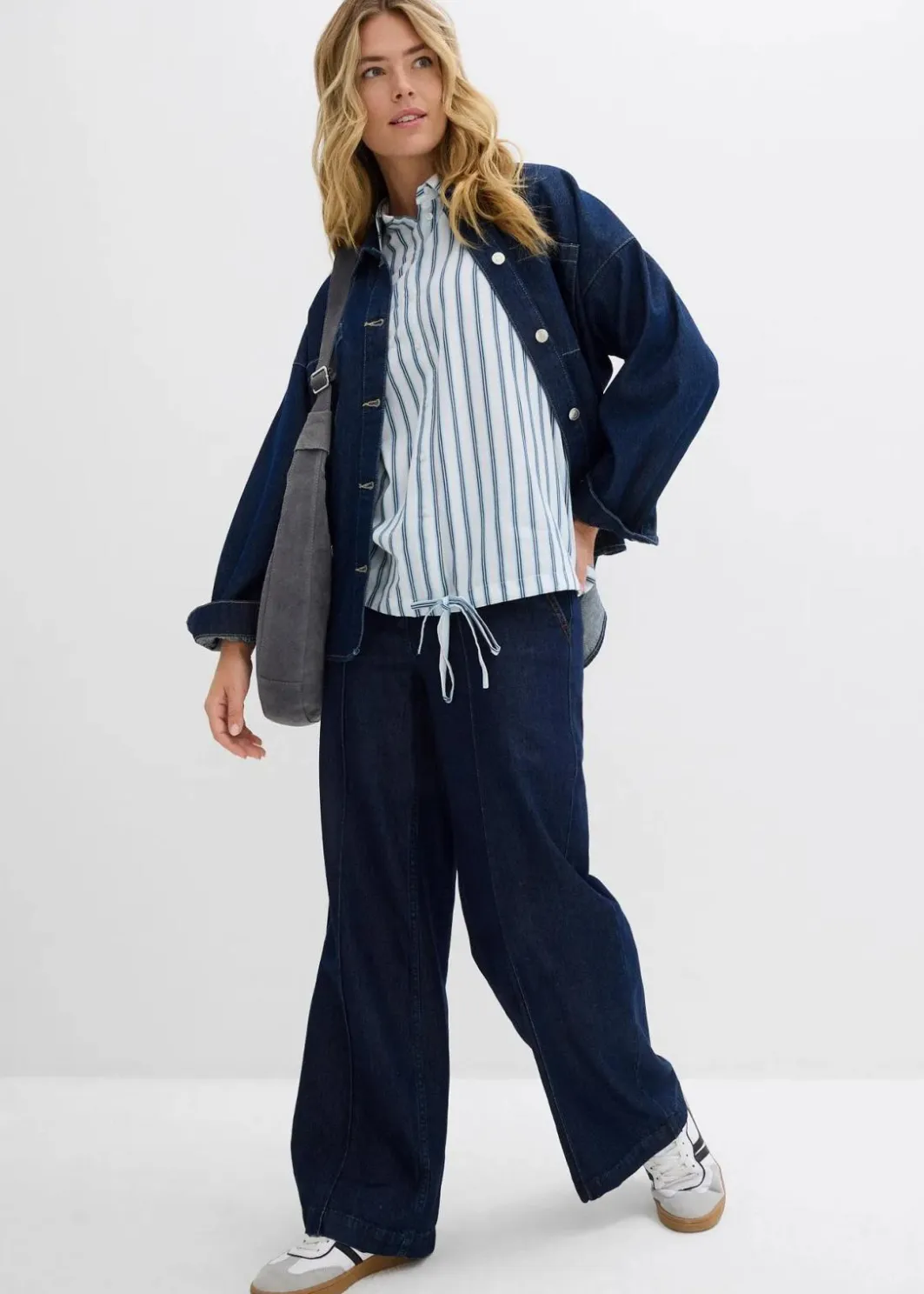 Damen bonprix Bekleidung·Jacken & Mäntel|Zweiteiler & Sets|Oversize-Bluse aus reiner Baumwolle