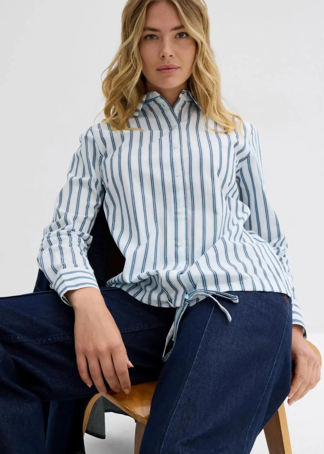 Damen bonprix Bekleidung·Jacken & Mäntel|Zweiteiler & Sets|Oversize-Bluse aus reiner Baumwolle