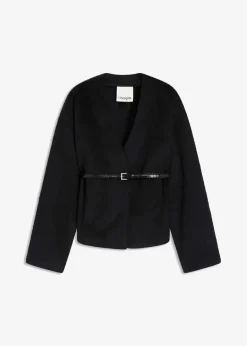 Oversized Blazer mit Gürtel in Wolloptik, ungefüttert Damen Bekleidung·Basics|Blazer