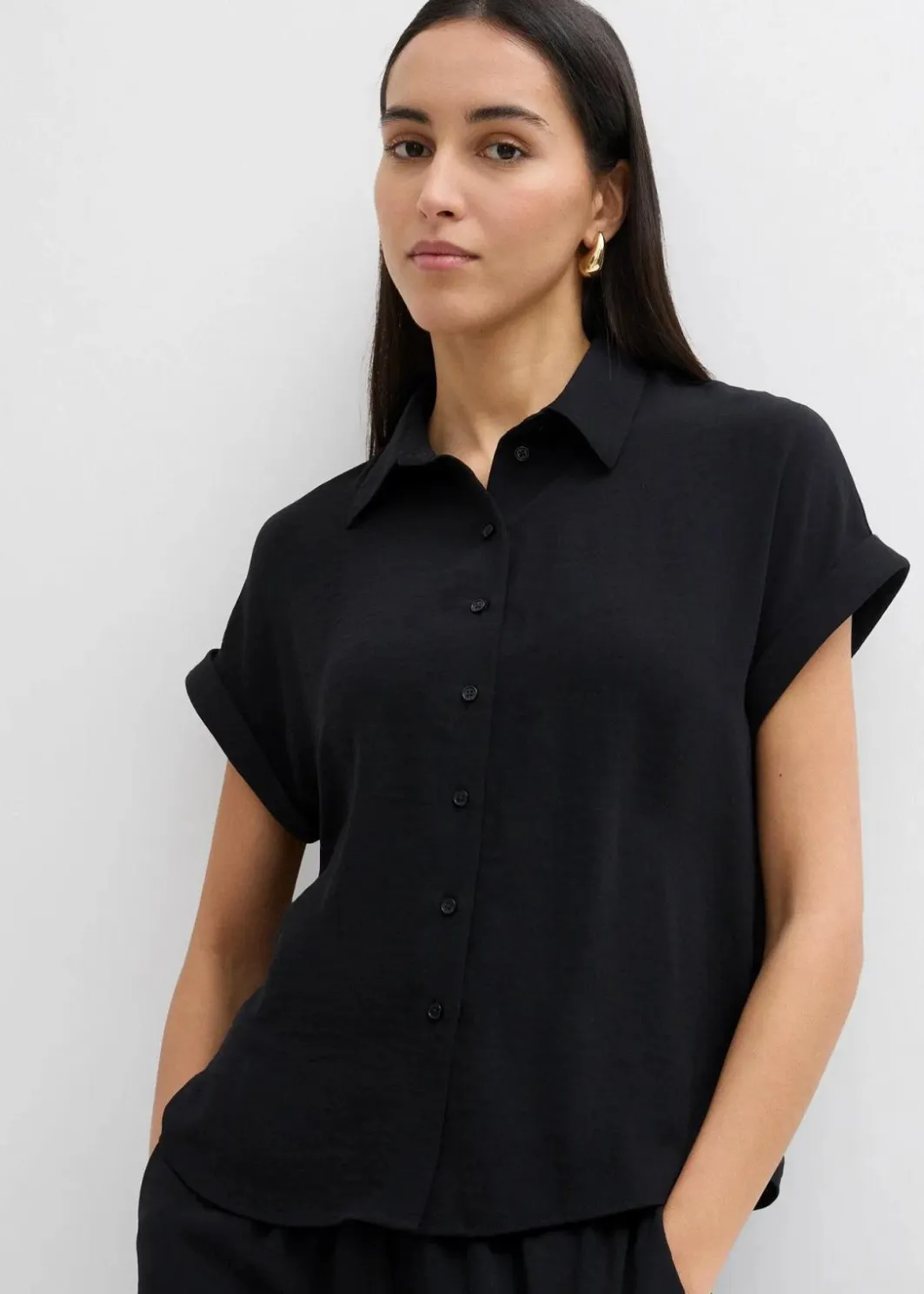 Damen bonprix Zweiteiler & Sets|Blusen & Tuniken|Oversized Bluse aus strukturiertem Crêpe