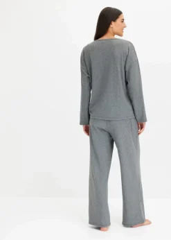 Damen bonprix Homewear|Nachtwäsche|Oversized Loungewear Hausanzug aus weicher Rippe