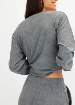 Damen bonprix Homewear|Nachtwäsche|Oversized Loungewear Hausanzug aus weicher Rippe
