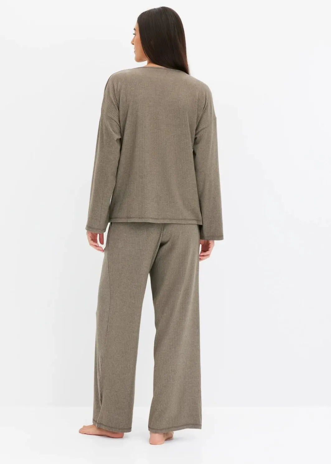 Damen bonprix Wäsche·Homewear|Wäsche·Nachtwäsche|Oversized Loungewear Hausanzug aus weicher Rippe