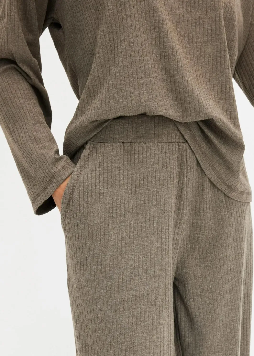 Damen bonprix Wäsche·Homewear|Wäsche·Nachtwäsche|Oversized Loungewear Hausanzug aus weicher Rippe