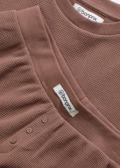 Damen bonprix Wäsche·Homewear|Wäsche·Nachtwäsche|Oversized Loungewear Shorty Hausanzug aus Waffeljersey