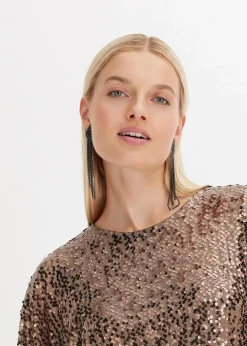 Damen bonprix Bekleidung·Pullover & Strickjacken|Kleider|Oversized Paillettenkleid