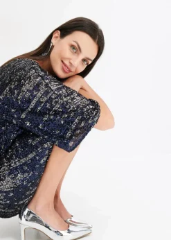 Damen bonprix Kleider|Oversized Paillettenkleid