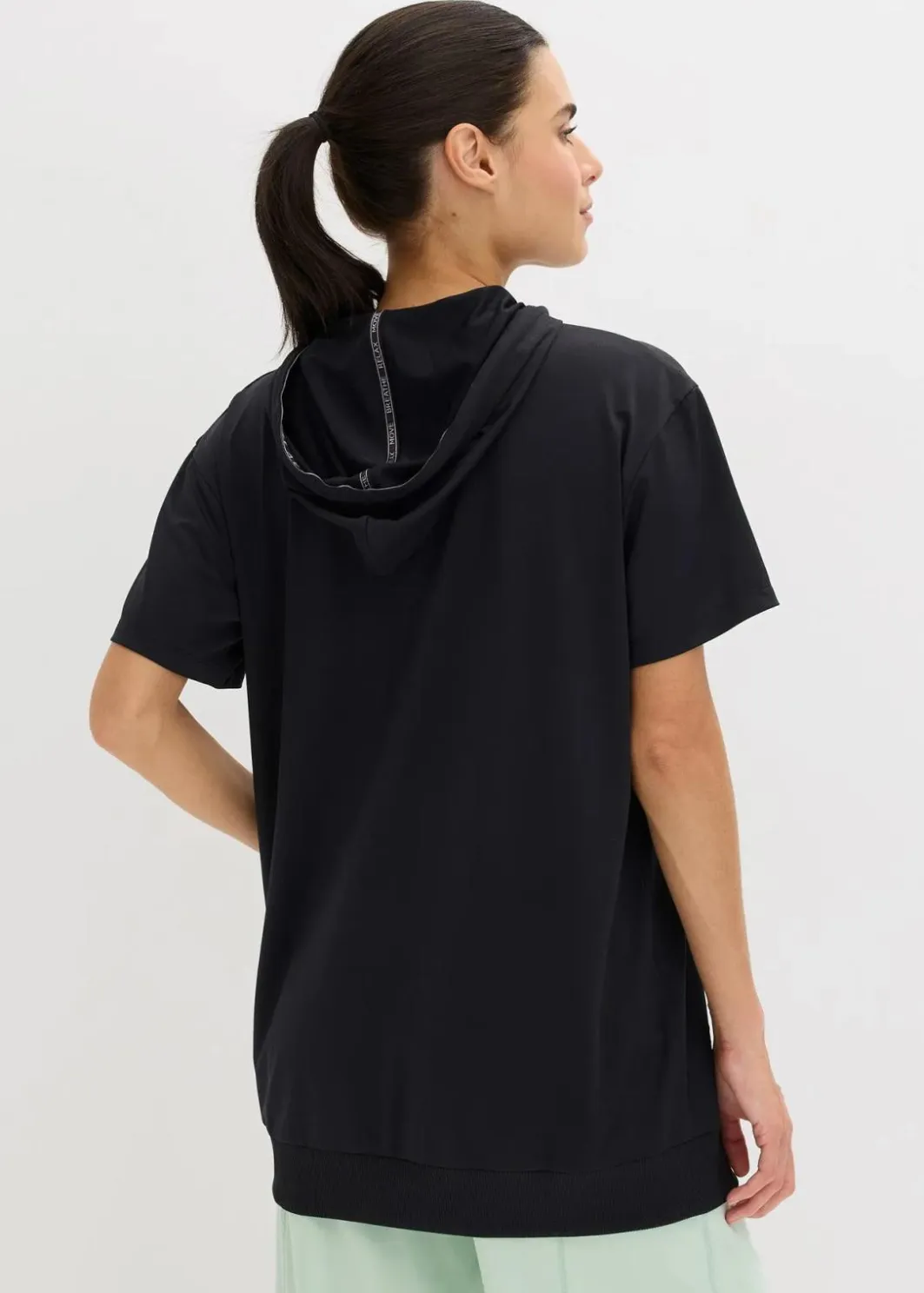 Damen bonprix Bekleidung·Sweat|Sportbekleidung|Oversized Sport-Shirt mit Kapuze, schnelltrocknend