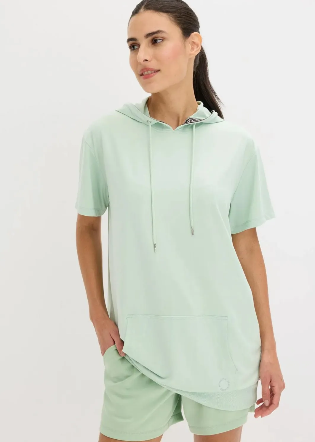 Damen bonprix Nachhaltigere Materialien|Shirts & Tops|Oversized Sport-Shirt mit Kapuze, schnelltrocknend