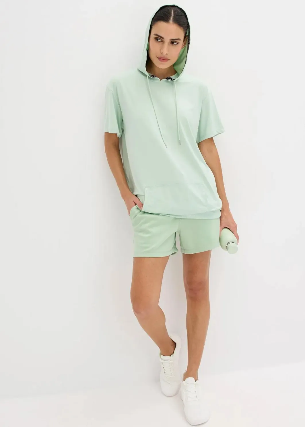 Damen bonprix Nachhaltigere Materialien|Shirts & Tops|Oversized Sport-Shirt mit Kapuze, schnelltrocknend