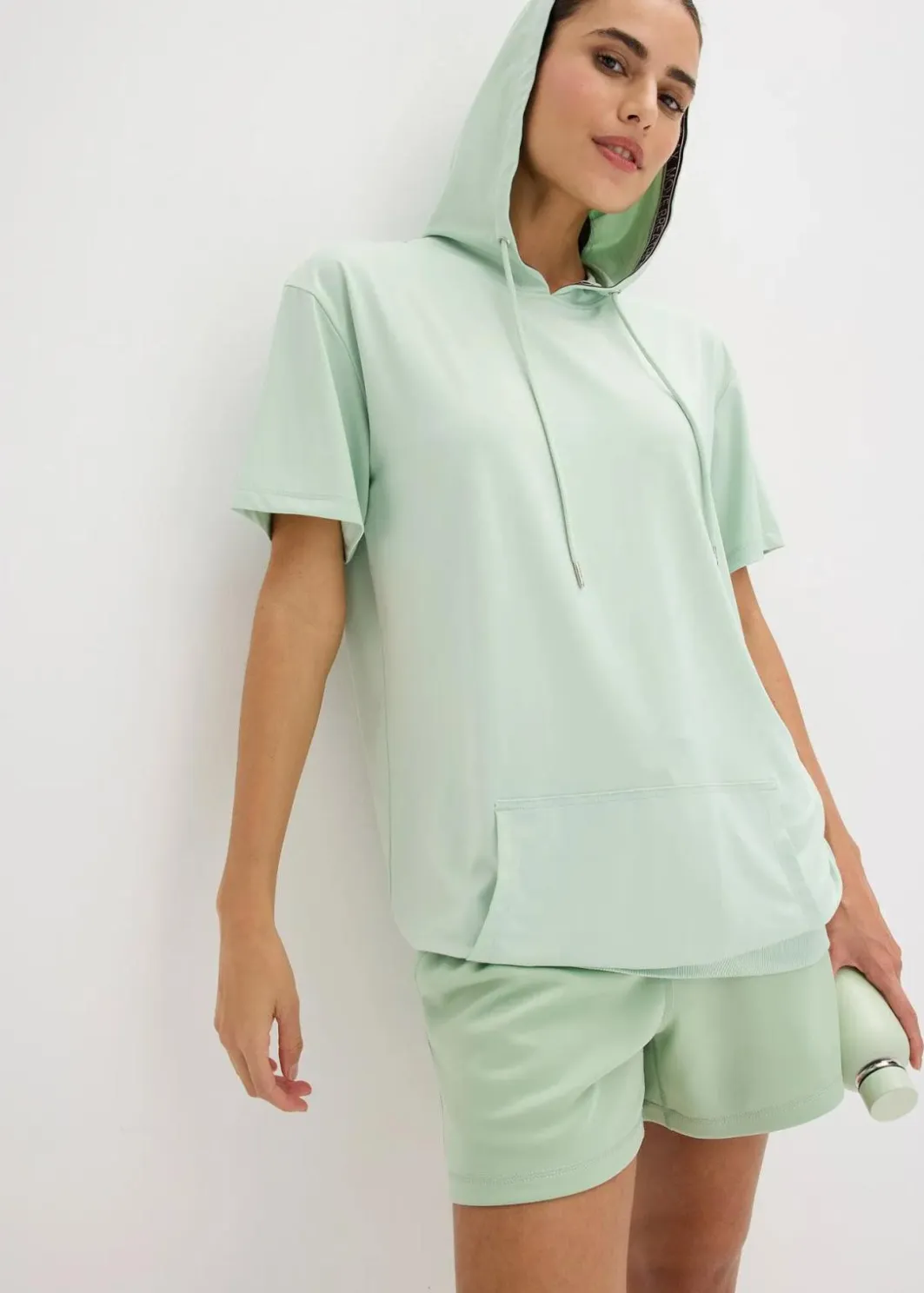 Damen bonprix Nachhaltigere Materialien|Shirts & Tops|Oversized Sport-Shirt mit Kapuze, schnelltrocknend