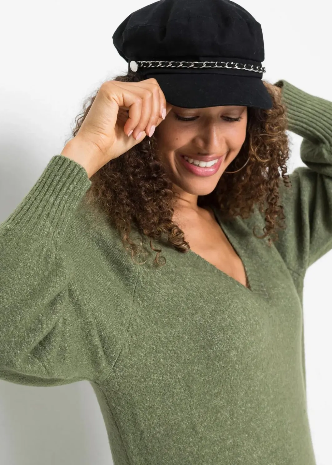 Damen bonprix Strickmode|Kleider|Oversized Strickkleid in Midilänge