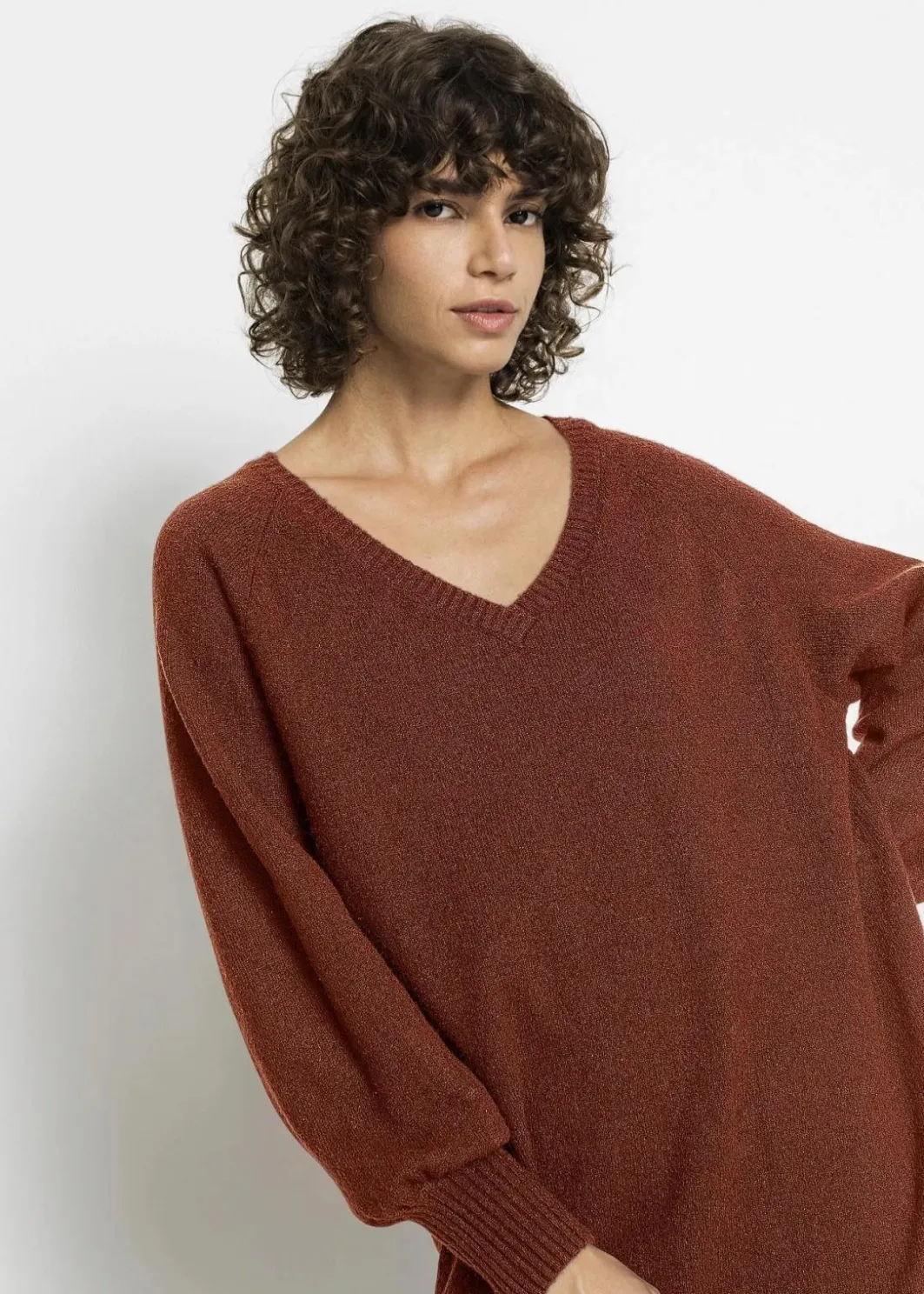 Damen bonprix Strickmode|Kleider|Oversized Strickkleid in Midilänge