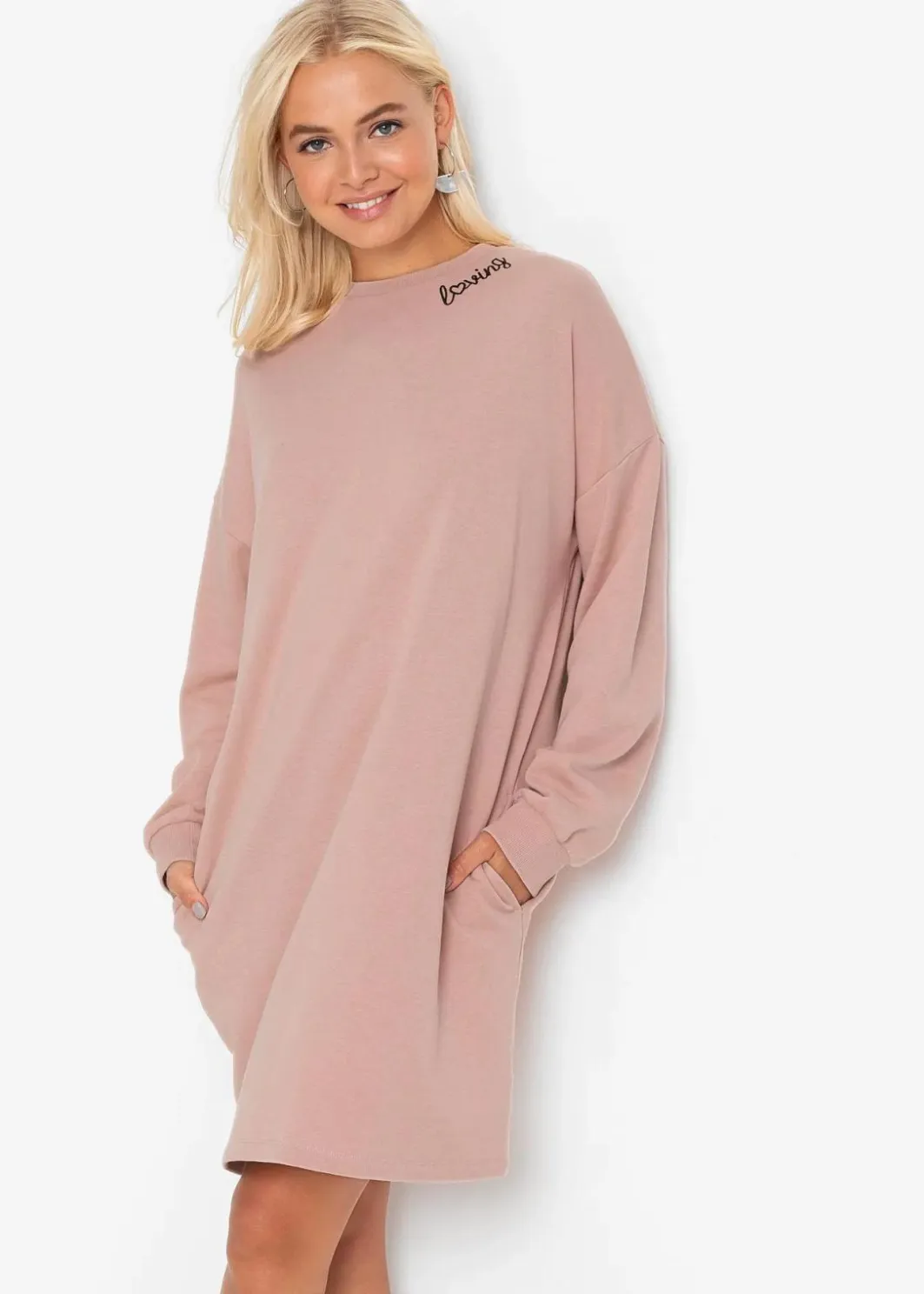 New Oversized Sweatkleid Damen Kleider|Sweat