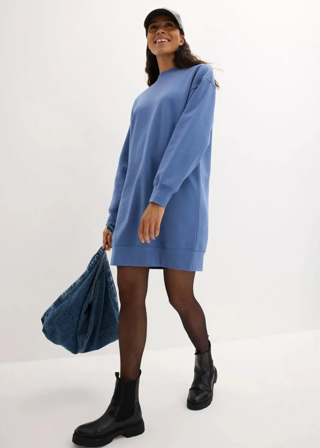 Damen bonprix Kleider|Sweat|Oversized Sweatkleid