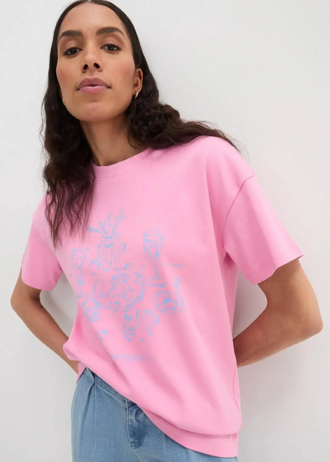 Damen bonprix Nachhaltigere Materialien|Shirts & Tops|Oversized T-Shirt aus Bio-Baumwolle