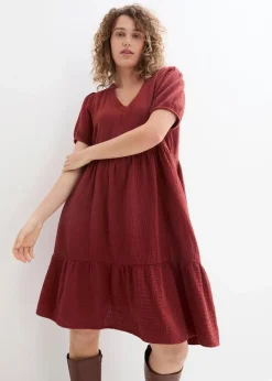 Damen bonprix Kleider|Bekleidung·Pullover & Strickjacken|Oversized-Kleid aus Baumwoll-Musselin