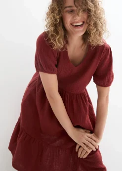 Damen bonprix Kleider|Bekleidung·Pullover & Strickjacken|Oversized-Kleid aus Baumwoll-Musselin