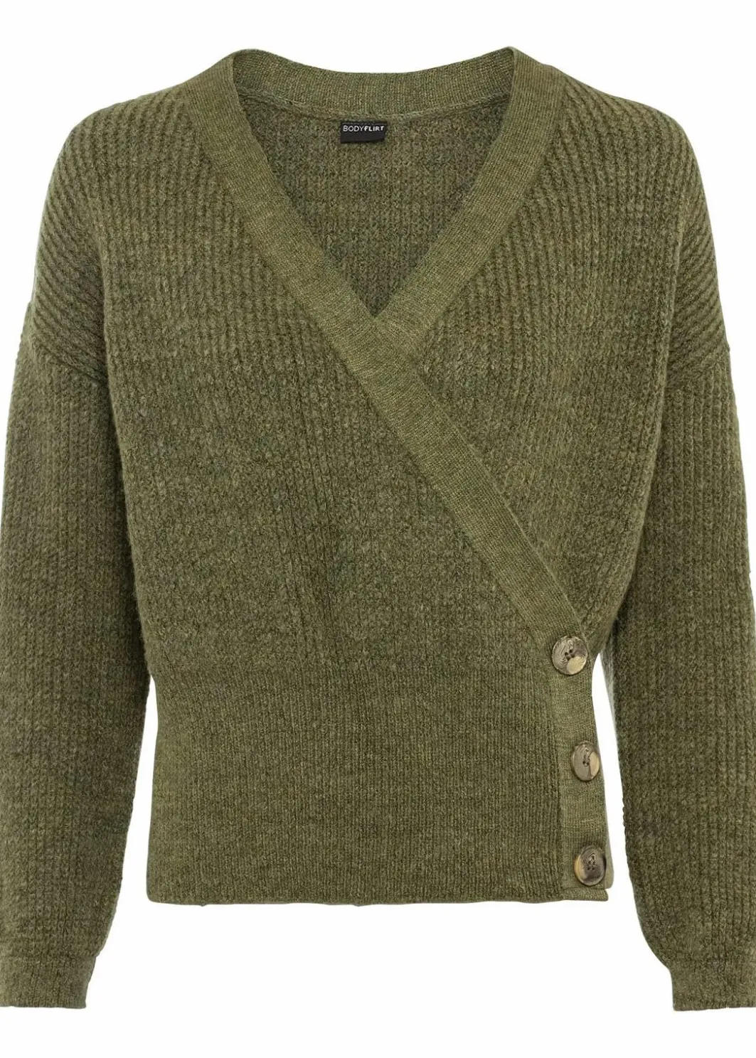 Damen bonprix Bekleidung·Umstandsmode|Bekleidung·Jeans|Oversized-Pullover in Wickeloptik