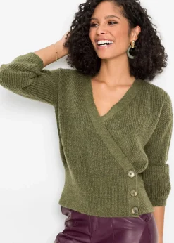 Damen bonprix Bekleidung·Umstandsmode|Bekleidung·Jeans|Oversized-Pullover in Wickeloptik