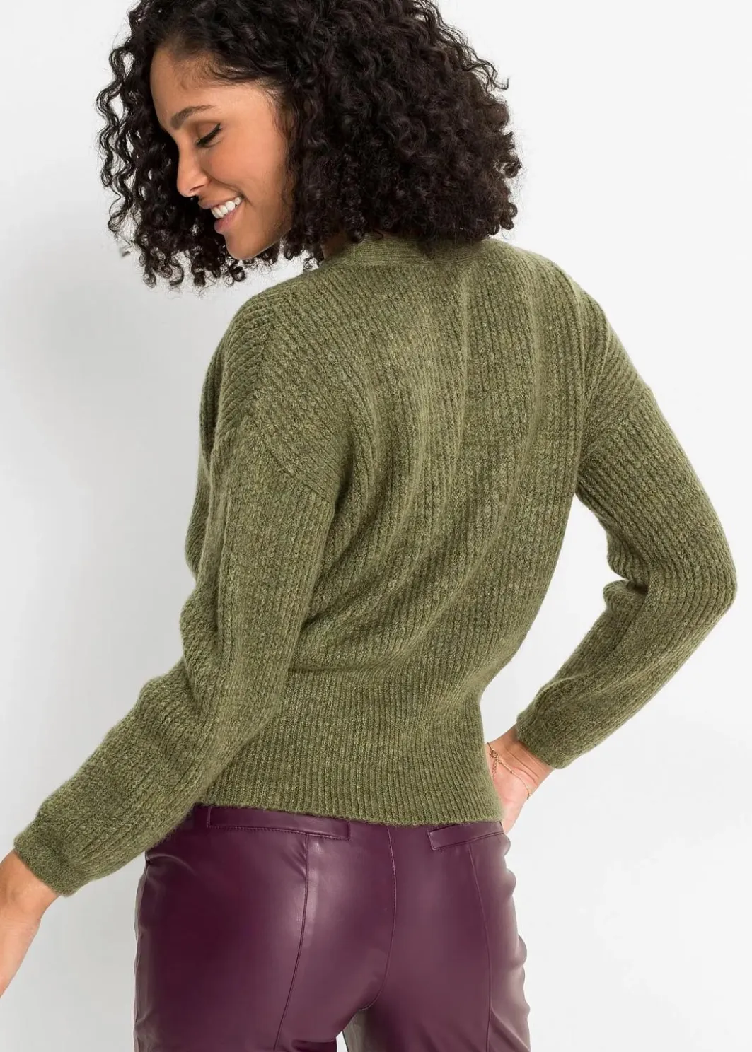 Damen bonprix Bekleidung·Umstandsmode|Bekleidung·Jeans|Oversized-Pullover in Wickeloptik