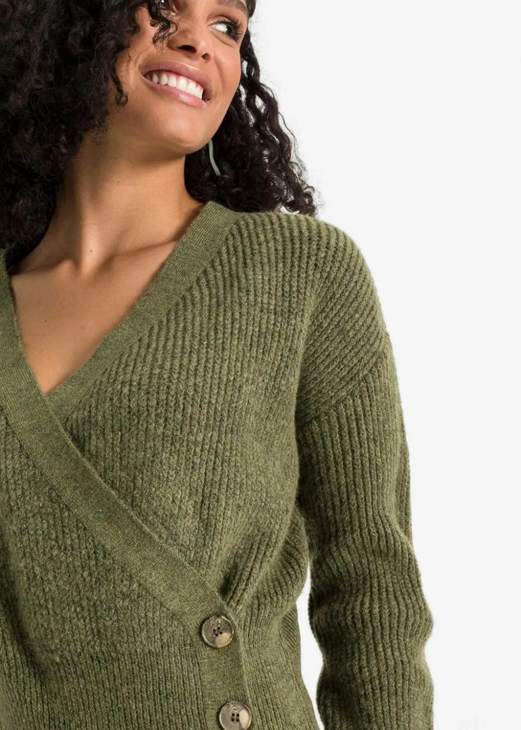 Damen bonprix Bekleidung·Umstandsmode|Bekleidung·Jeans|Oversized-Pullover in Wickeloptik