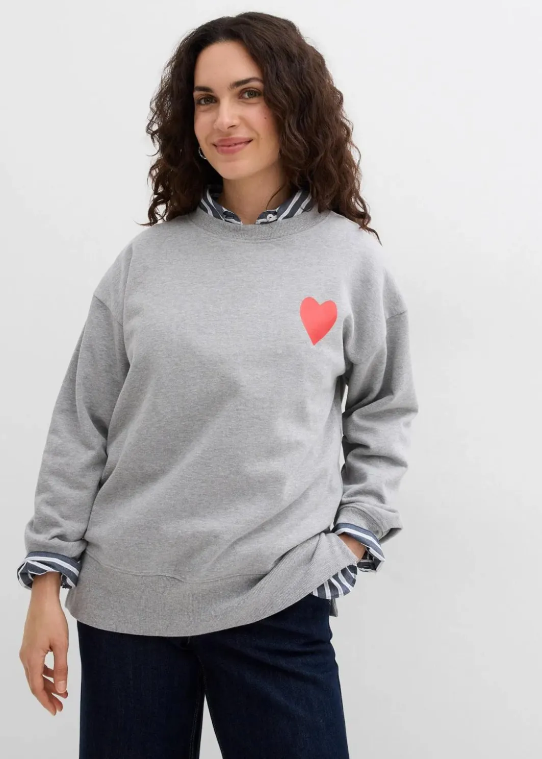 Damen bonprix Bekleidung·Blusen & Tuniken|Sweat|Oversized-Sweatshirt aus Bio-Baumwolle