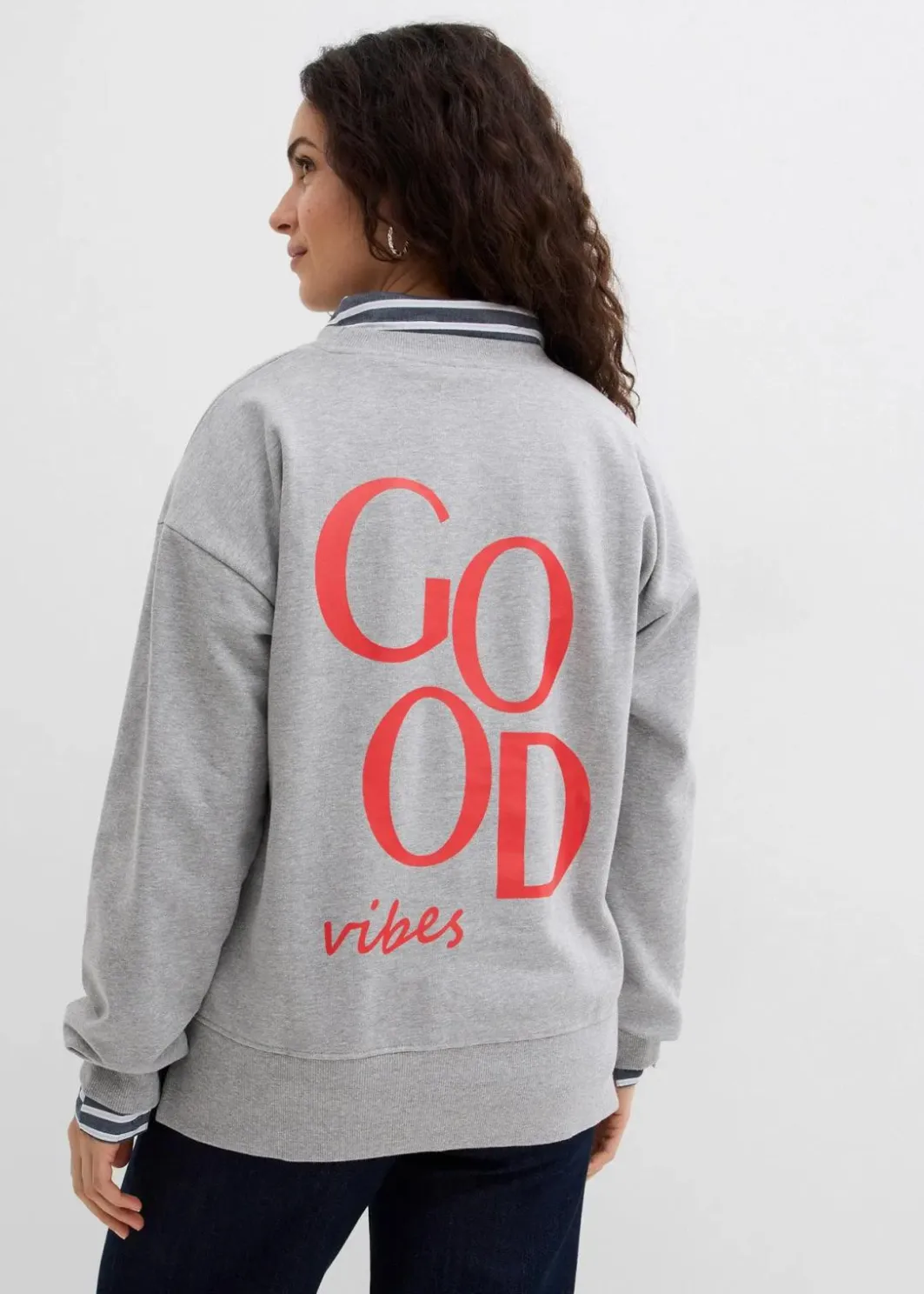 Damen bonprix Bekleidung·Blusen & Tuniken|Sweat|Oversized-Sweatshirt aus Bio-Baumwolle