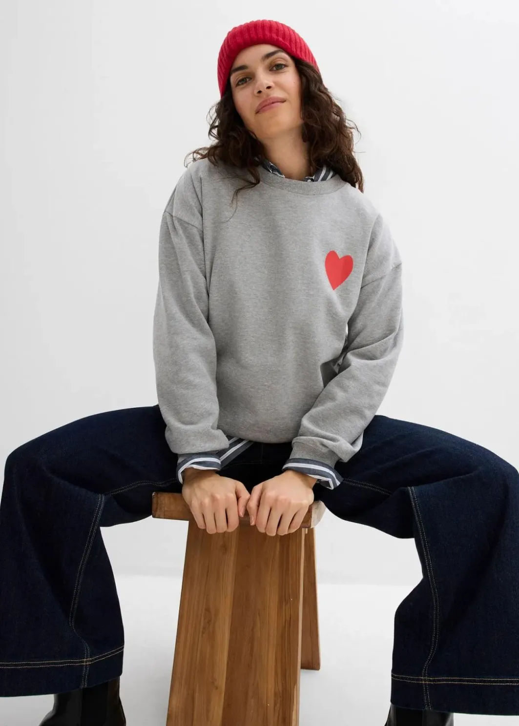 Damen bonprix Bekleidung·Blusen & Tuniken|Sweat|Oversized-Sweatshirt aus Bio-Baumwolle