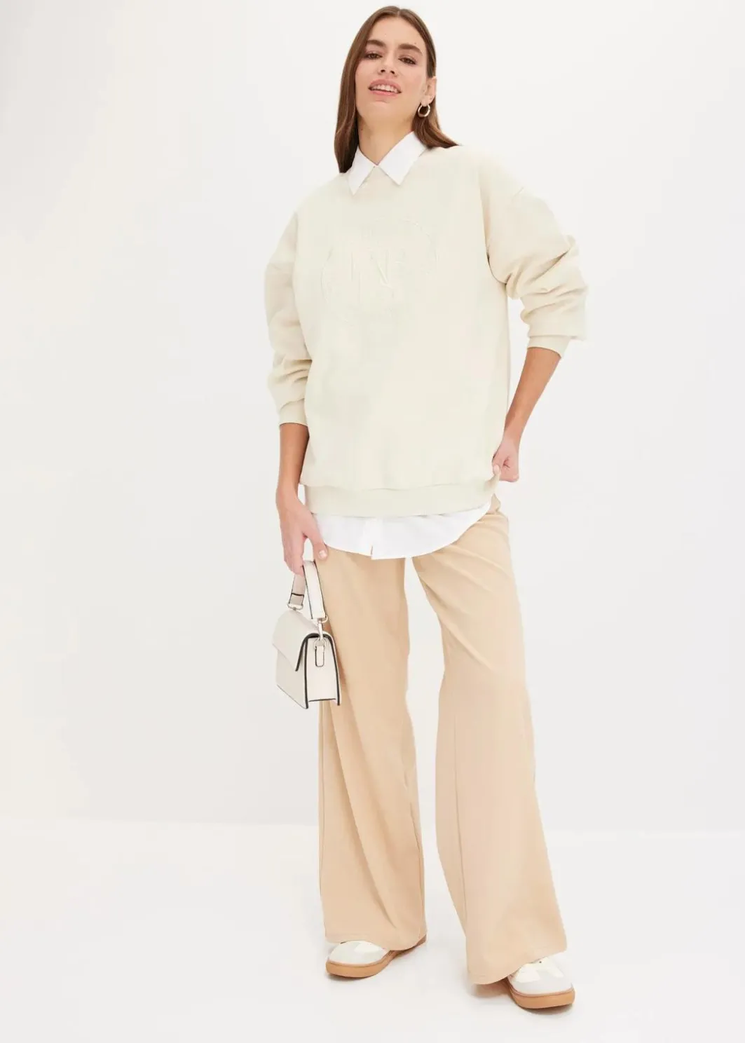 Damen bonprix Bekleidung·Jacken & Mäntel|Blusen & Tuniken|Oversize-Hemd aus Baumwolle mit 3/4 Arm