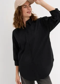 Best Oversize-Hemd aus Baumwolle mit 3/4 Arm Damen Blusen & Tuniken|Bekleidung·Jacken & Mäntel