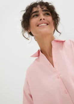 Damen bonprix Blusen & Tuniken|Bekleidung·Jacken & Mäntel|Oversize-Hemd aus Baumwolle mit 3/4 Arm