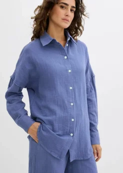 Damen bonprix Blusen & Tuniken|Zweiteiler & Sets|Oversize-Hemd aus luftigem Musselin