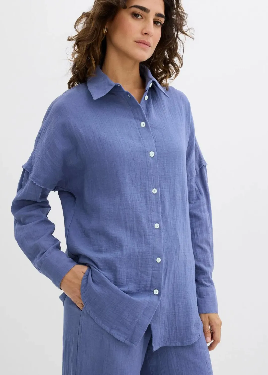 Damen bonprix Blusen & Tuniken|Zweiteiler & Sets|Oversize-Hemd aus luftigem Musselin