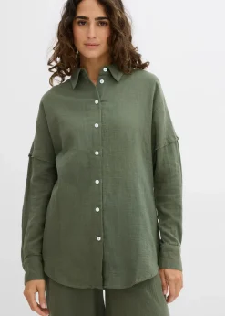 Oversize-Hemd aus luftigem Musselin Damen Bekleidung·Jacken & Mäntel|Zweiteiler & Sets