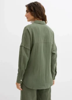 Oversize-Hemd aus luftigem Musselin Damen Bekleidung·Jacken & Mäntel|Zweiteiler & Sets