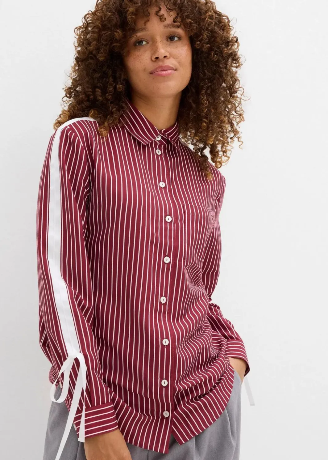 Damen bonprix Blusen & Tuniken|Nachhaltigere Materialien|Oversize-Hemd aus reiner Bio-Baumwolle