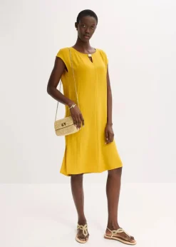 Hot Oversize-Kleid aus strukturiertem Crêpe Damen Kleider|Bekleidung·Pullover & Strickjacken